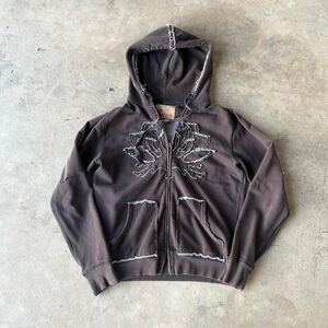 Howe y2k Lotus Graphic Hoodie Zip Up Mens size M